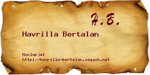 Havrilla Bertalan névjegykártya
