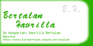 bertalan havrilla business card
